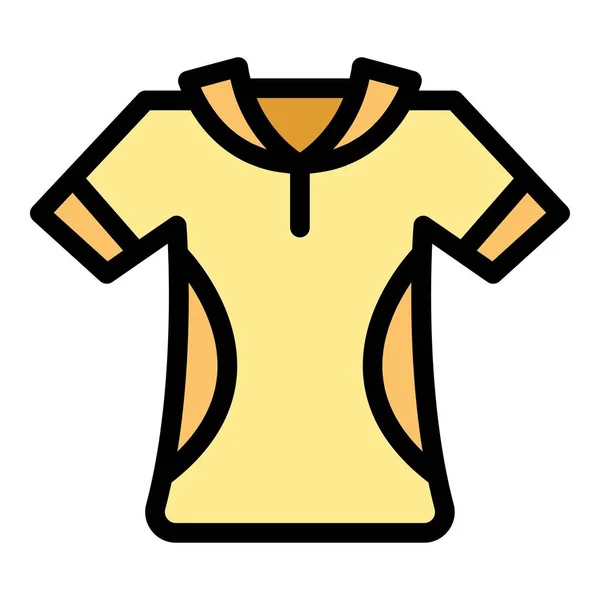 Ikona Dżokejowej Koszuli Polo Wyścigi Konne Tor Konia Kolor Płaski — Wektor stockowy