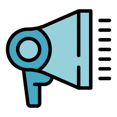 Cankurtaran megafon ikonu ana hat vektörü. Güvenli su. Çocuk yeleği rengi düz