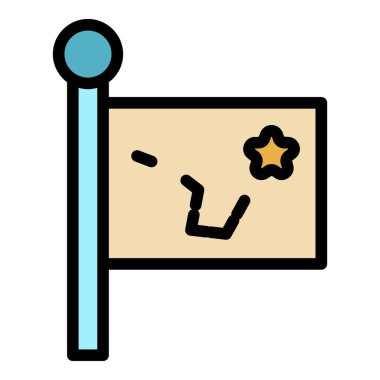 Alaska bayrak ikonu ana hat vektörü. Buzlu olsun. Kar kış rengi düz