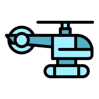 Alaska helikopter ikonu ana hat vektörü. Buz kutbu. Usa kar rengi düz