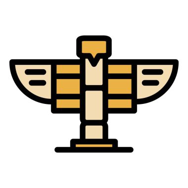 Alaska kartalı tapınağı ikonu ana hat vektörü. Kış karı. Usa kar rengi düz