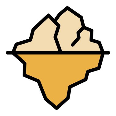 Alaska kutup ikonu ana hat vektörü. Kış buzulu. Kar buzdağı rengi düz