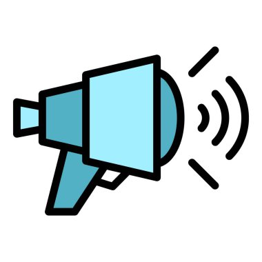 TV haber feneri ikonu ana hat vektörü. Medya basını. Talk show rengi düz