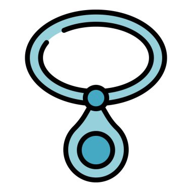 Asyalı kolye ikonu ana hat vektörü. Şehir binası. Marina koyu rengi düz