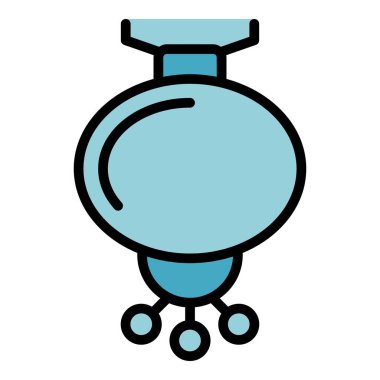 Şehir lambası ikonu ana hat vektörü. Seyahat işaretleri. Asya Oteli rengi düz