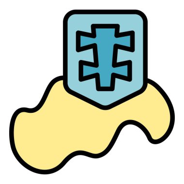 Slovakya ikon ana hatları vektörü. Bayrak haritası. Amblem şehir rengi düz