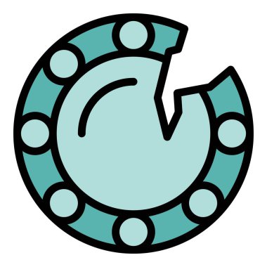 Seramik plaka simgesi ana hat vektörü. Sanat atölyesi. Kart sanatının rengi düz