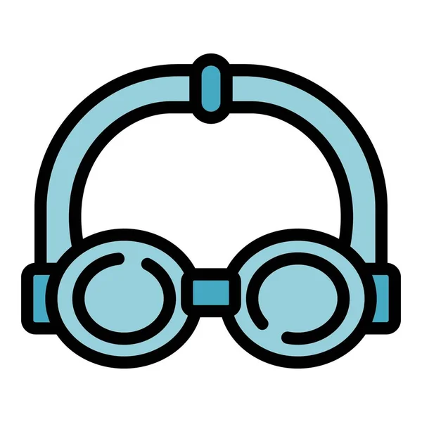 Ikona Plaveckých Brýlí Obrys Vektoru Hlídač Dětí Ocean Equipment Color — Stockový vektor