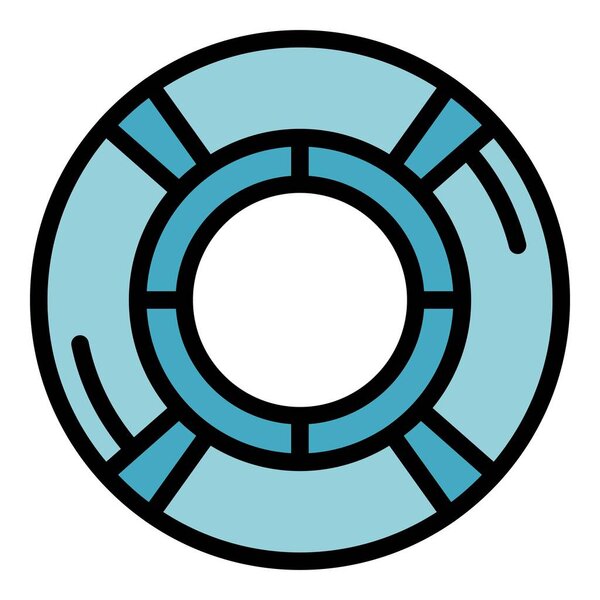 Life buoy icon outline vector. Safety water. Beach guard color flat