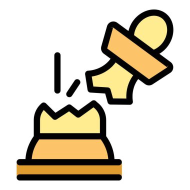 Çatlamış satranç taşı taslak vektörü. Çevrimiçi oyun. Bilgisayar oyunu renk düzlüğü