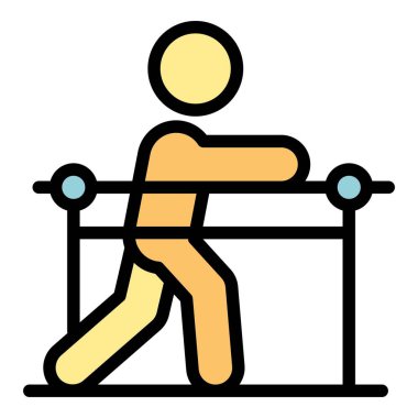 İp simgesi ana hat vektörüne tırmanılıyor. Park macerası. Ağaç rengine tırman