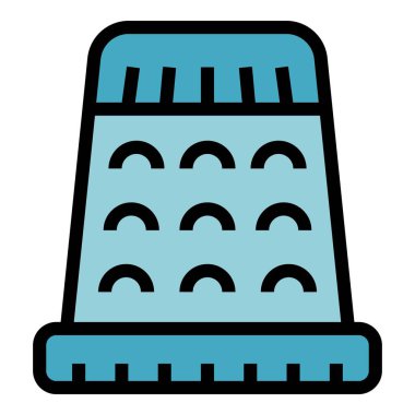 Parmak koruma ikonu ana hat vektörü dikilüyor. Sanat eseri. El bileziği rengi düz