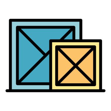 Yurtiçi çiftlik ikonu ana hat vektörü. Sığır sürüsü. Hayvan eti rengi düz