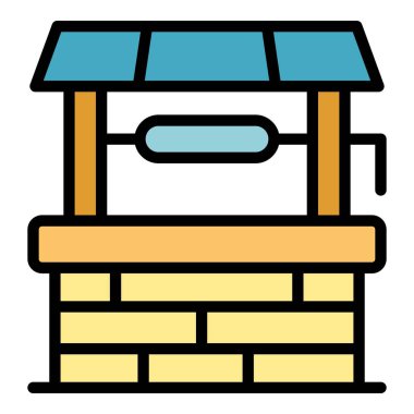 Çiftlik ikonu ana hat vektörü. Sığır sürüsü. Angus hayvan rengi düz