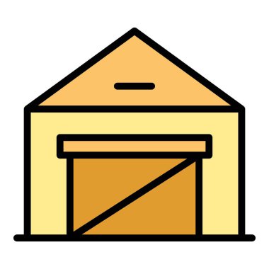 Yurtiçi yapı ikonu ana hat vektörü. Çiftlik ineği. Hayvan sütü rengi düz