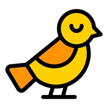 Erkek serçe simgesi ana hat vektörü. Uçan hayvan. Küçük sinek rengi düz