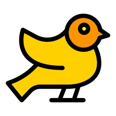 Dünya Serçesi Günü ikonu ana hatları vektörü. Kuş uçuşu. Küçük şirin renk düz