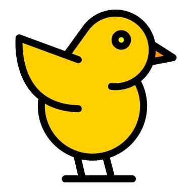 Şirin serçe ikonu ana hat vektörü. Hayvan kuşu. Düz uçma günü rengi