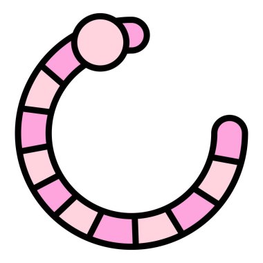 Solucan simgesi ana hat vektörü. Bahçe toprağı. Gübre maskotu rengi düz