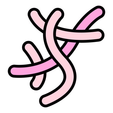 Bahçe solucanı ikonu ana hat vektörü. Toprak. Zemin hayvan rengi düz