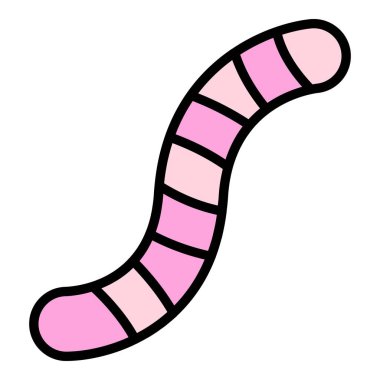 Toprak solucanı ikonu ana hat vektörü. Toprak toprağı. Bahçe kiri rengi düz