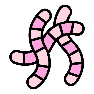 Kompost solucanı ana hatları vektörü. Bahçe toprağı. Hayvan zemin rengi düz