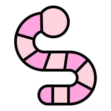 Yuvarlak solucan ikonu ana hat vektörü. Bahçe solucanı Larva hayvan rengi düz