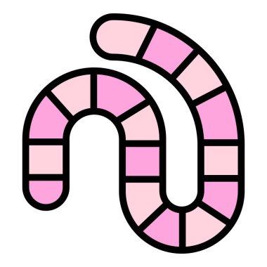 Yılan solucanı ikonu ana hat vektörü. Solucan bahçesi. Toprak hayvan rengi düz