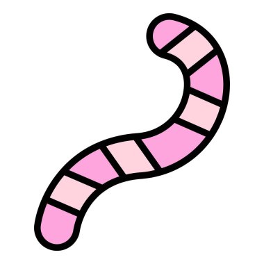 Bitki solucanı ana hatları vektörü. Hayvan bahçesi. Toprak gübre rengi düz