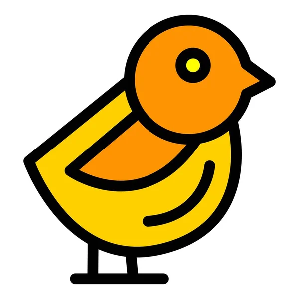 Горобцеподібний Значок Сидить Контурний Вектор Летюча Пташка Симпатичний Птах Кольору — стоковий вектор