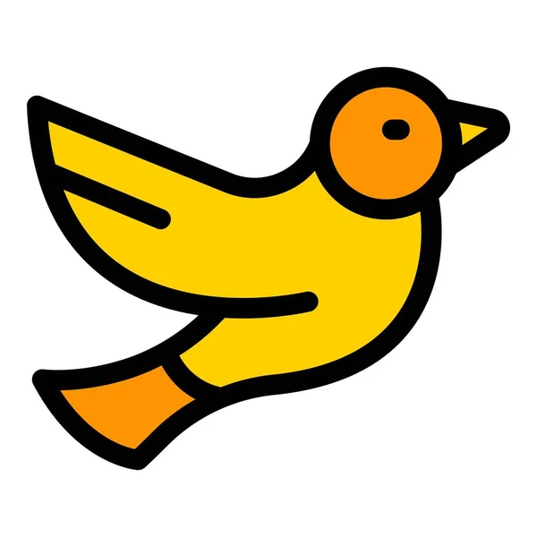Sparrow Icon Outline Vektor Vogelflug Baumhaus Farbe Flach — Stockvektor