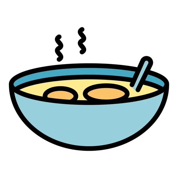 Kulinarische Suppe Symbolumriss Vektor Brasilianisches Gericht Lebensmittelfarbe Flach — Stockvektor