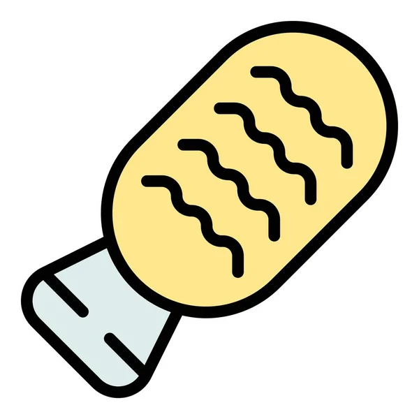 Cheese Corn Dog Icon Outline Vector Corndog Stick Sausage Sauce — Stock Vector
