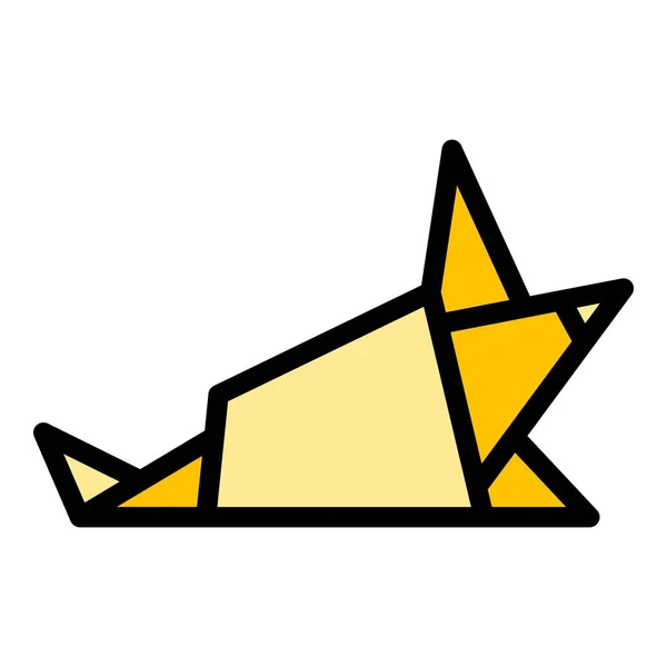 Ícone Origami Pássaro Contorno Vetor Animal Geométrico Papel Arte Cor —  Vetores de Stock