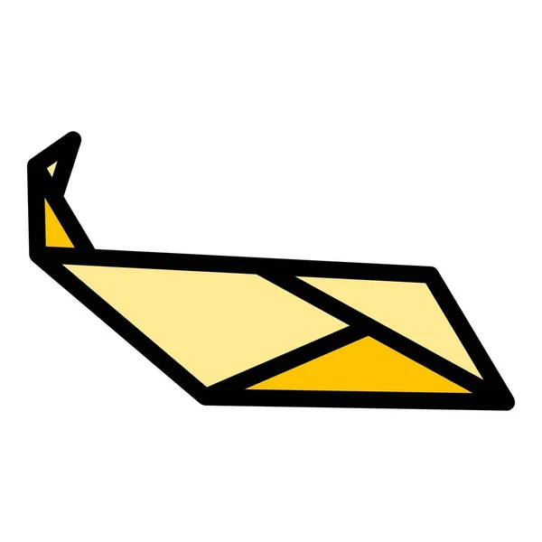 紙の鳥のアイコンアウトラインベクター オリジナルの動物 幾何学的な多角形色フラット — ストックベクタ