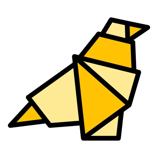Πουλί Διπλωμένο Εικονίδιο Διάνυσμα Περίγραμμα Ζώο Οριγκάμι Πολύγωνο Τέχνη Χρώμα — Διανυσματικό Αρχείο
