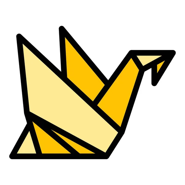 Home Uccello Origami Icona Contorno Vettore Poligono Carta Giappone Arte — Vettoriale Stock