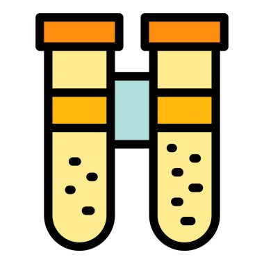 Cilt test tüpü dış hat vektörü. Klinik sağlığı. Doktor kanser rengi düz