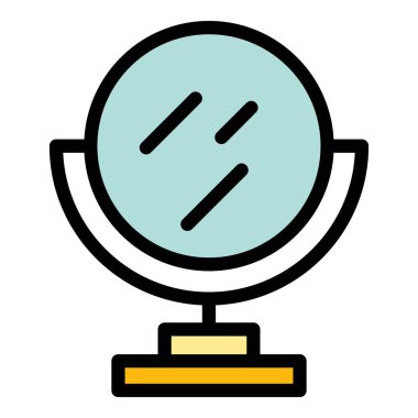 Dış yüzey ayna ikonu ana hatları vektörü. Klinik sağlığı. Kuru hastalık rengi düz