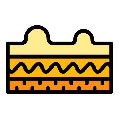 Cilt simgesi dış hat vektörü. Klinik doktoru. Sağlık yüzü rengi düz