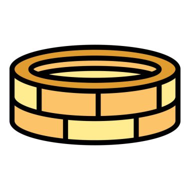 Çöl mell ikonu ana hat vektörü. Arap bedevisi. Arap manzara rengi düz