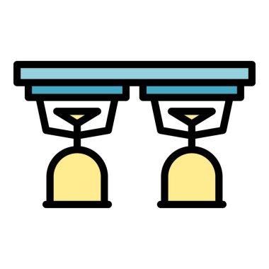 Bar cam yapım ikonu ana hatları vektörü. Pencere şişesi. Ham rengi karıştırıyorum