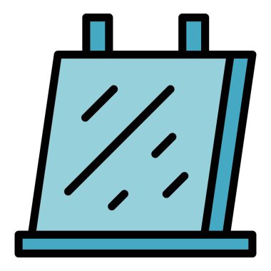 Çizgi cam yapım ikonu ana hat vektörü. Çiğ yaprak. Karıştırma rengi düzleştiriliyor