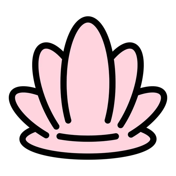 Spa Lotus Ikonu Ana Hat Vektörü Havlu Temiz Banyosu Rengi — Stok Vektör