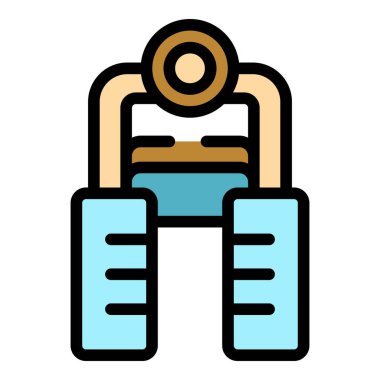 Espander simgesi ana hat vektörünü kullan. El ele tutuşun Elastik mat rengi düz