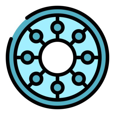 Yuvarlak espander simgesi ana hat vektörü. Spor eğitimi. Demir güç rengi düz