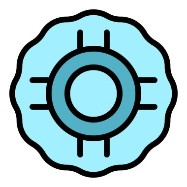 Kauçuk espander simgesi ana hat vektörü. Elastik tutucu. Spor antrenmanı rengi düz