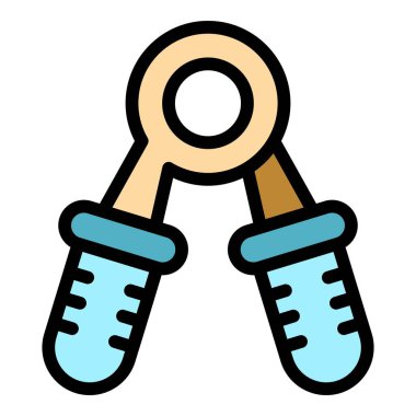 Espander simgesi ana hat vektörü. El ele tutuşun Demir güç rengi düz