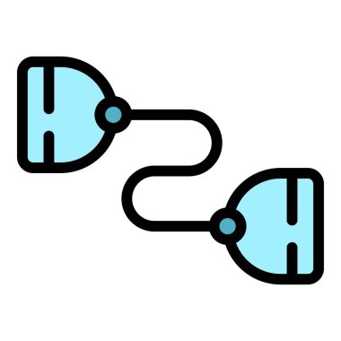 Espander simgesinin ana hatlarını yükle. El ele tutuşun. Elastik spor rengi düz