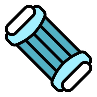 Espander simgesi ana hat vektörünü kavra. El kol. Elastik spor rengi düz